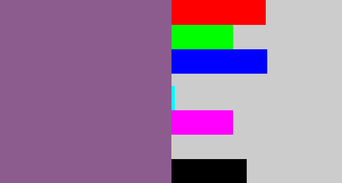 Hex color #8c5c8f - purplish