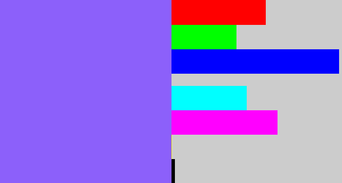 Hex color #8c60fa - purpley