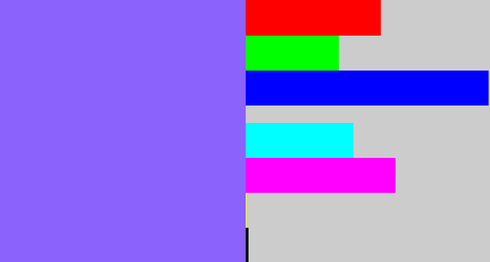 Hex color #8c62fc - purpley