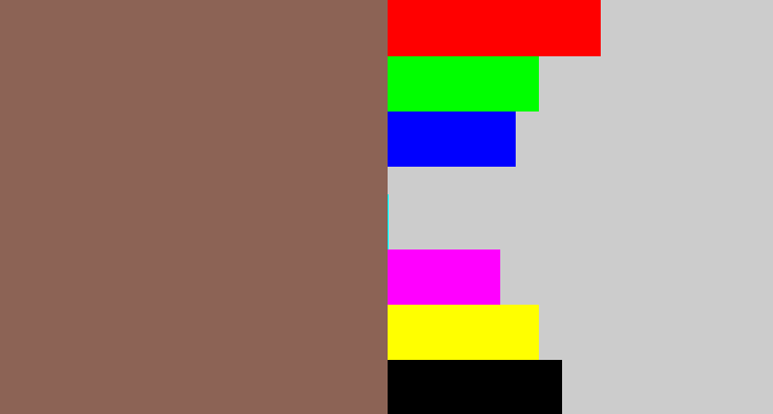 Hex color #8c6355 - dark taupe