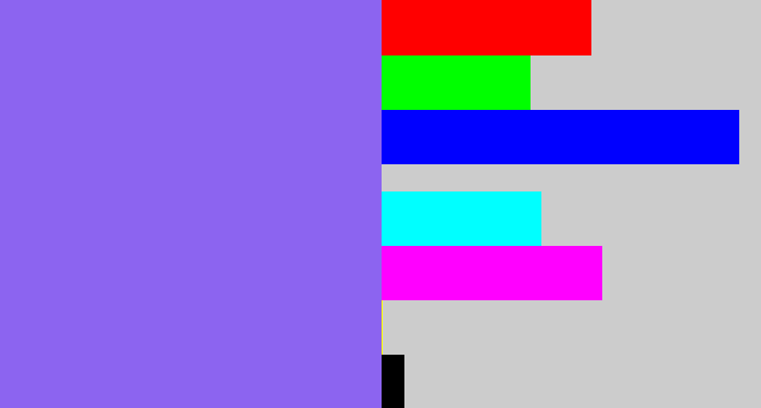 Hex color #8c64f0 - purpley