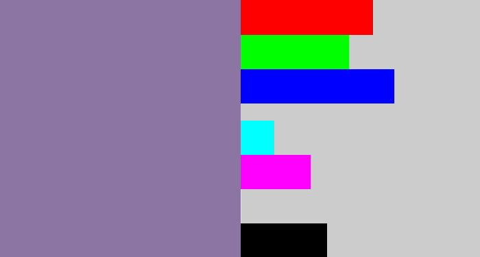 Hex color #8c74a3 - faded purple