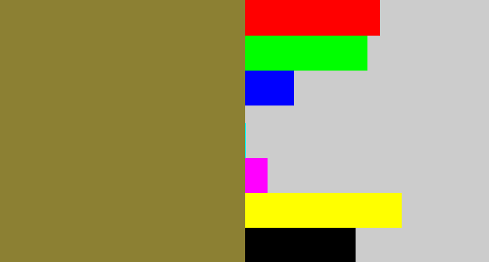 Hex color #8c8033 - drab