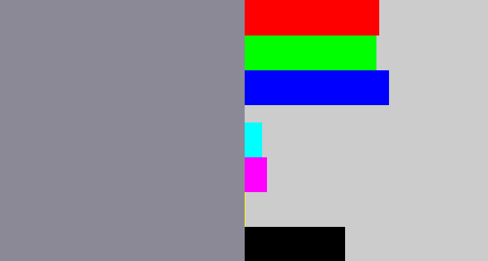 Hex color #8c8997 - purpley grey