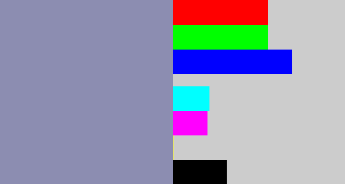 Hex color #8c8db1 - bluey grey
