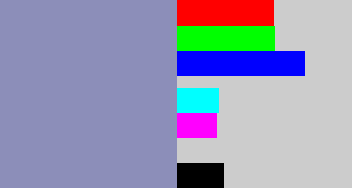 Hex color #8c8eb9 - bluey grey