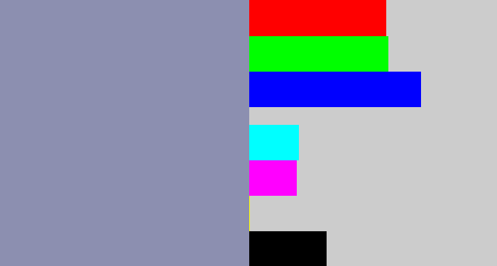 Hex color #8c8fb0 - bluey grey