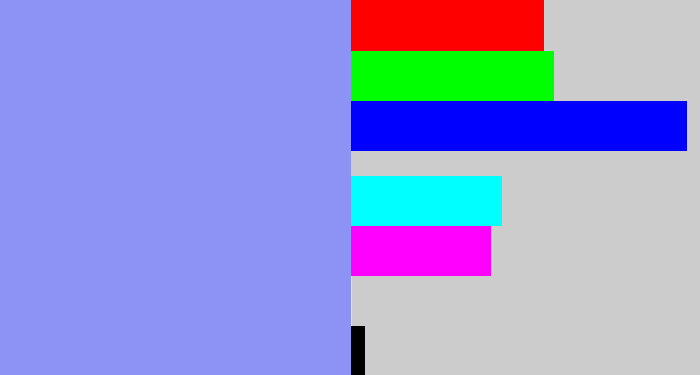 Hex color #8c93f4 - periwinkle blue