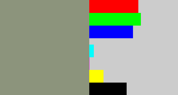 Hex color #8c947c - grey/green