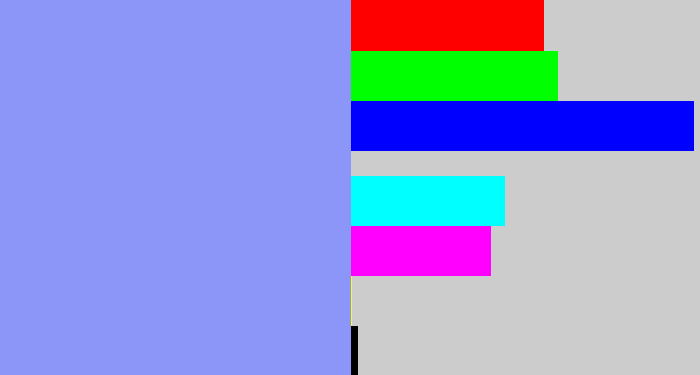 Hex color #8c96f9 - periwinkle blue