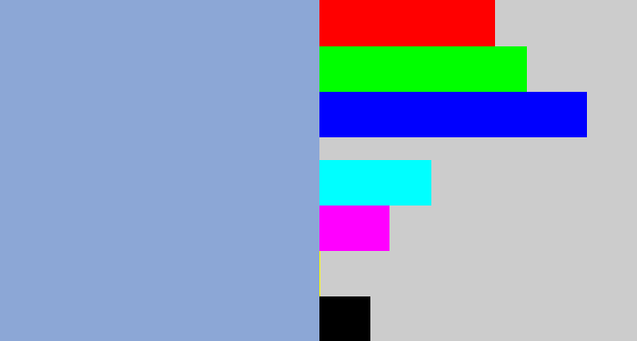 Hex color #8ca7d6 - light grey blue