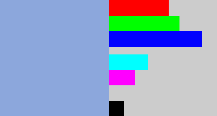 Hex color #8ca7dc - light grey blue