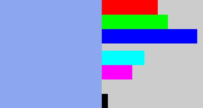 Hex color #8ca7f0 - periwinkle blue