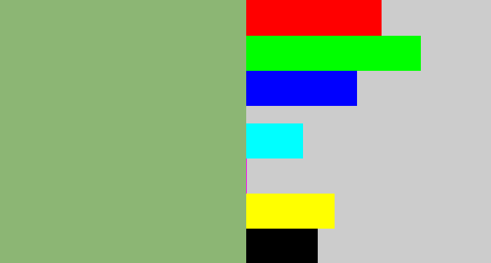 Hex color #8cb674 - sage green