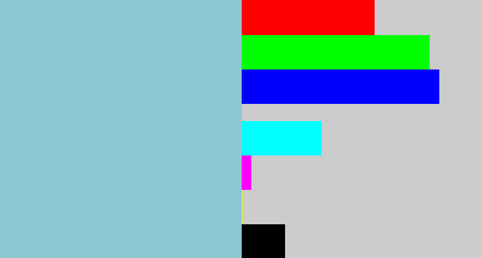 Hex color #8cc8d1 - light grey blue