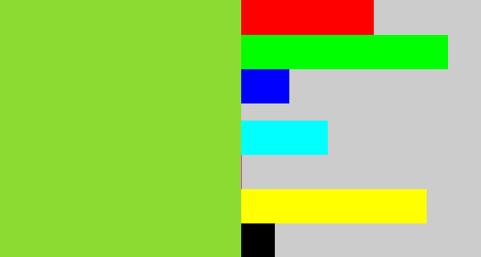 Hex color #8cdb32 - kiwi green