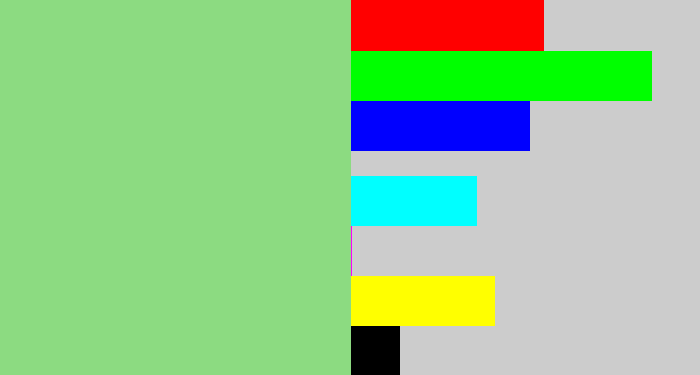 Hex color #8cdb81 - light green
