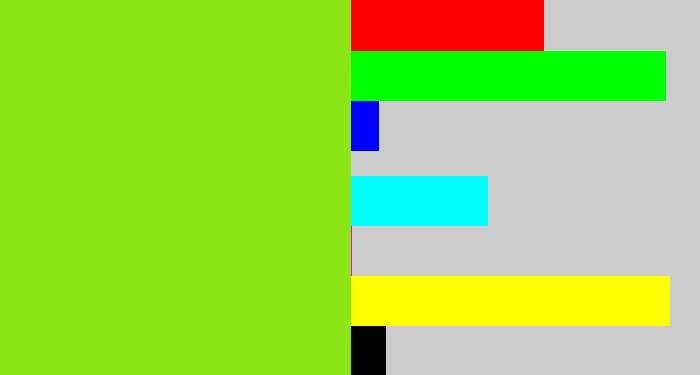 Hex color #8ce515 - acid green