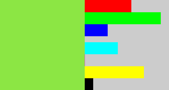 Hex color #8ce644 - kiwi green