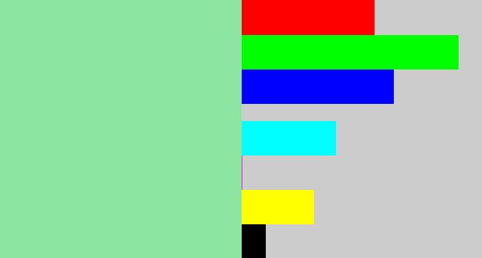 Hex color #8ce6a1 - hospital green