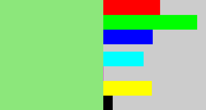 Hex color #8ce77b - light green
