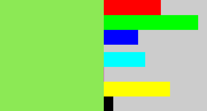 Hex color #8ce955 - kiwi green