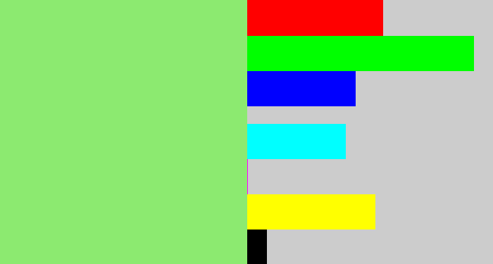 Hex color #8cea70 - light green