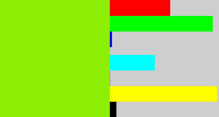 Hex color #8cef05 - bright lime