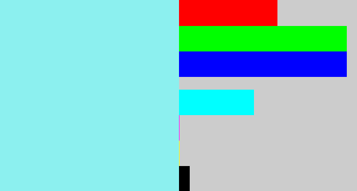 Hex color #8cf0ef - robin egg blue