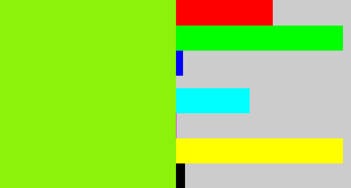 Hex color #8cf10b - acid green