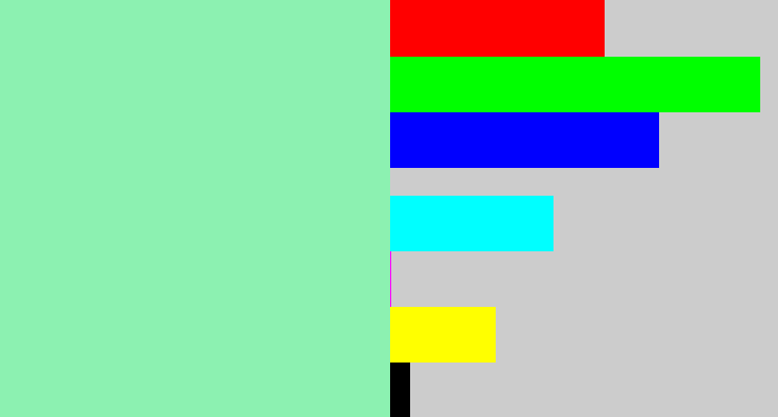 Hex color #8cf1b1 - light sea green