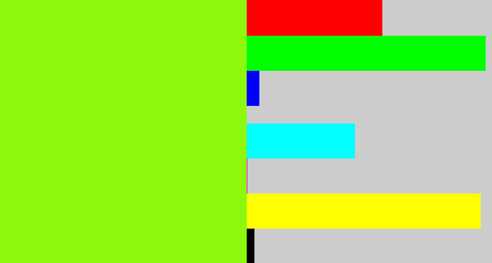 Hex color #8cf80d - acid green