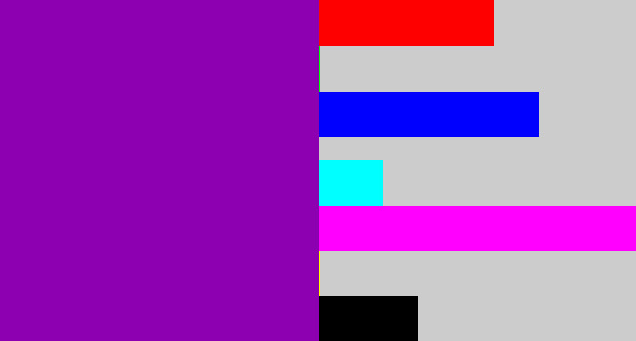 Hex color #8d00b1 - barney purple