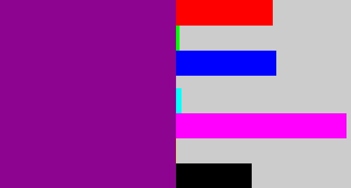 Hex color #8d0491 - barney purple