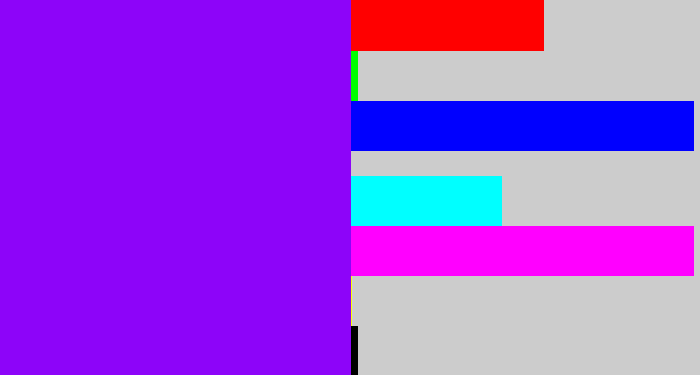 Hex color #8d04f9 - vivid purple