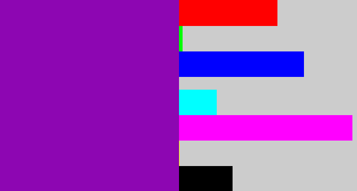 Hex color #8d06b2 - barney purple