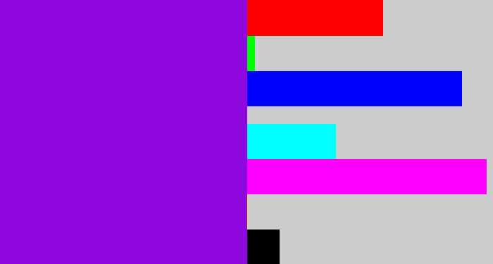 Hex color #8d07de - violet