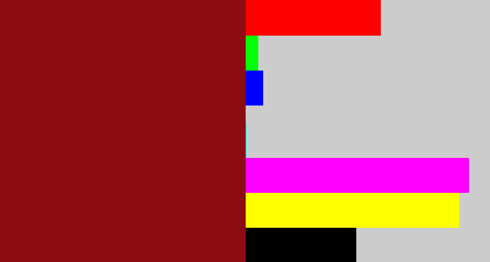 Hex color #8d0c13 - crimson