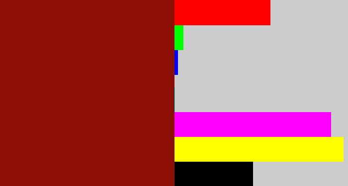 Hex color #8d0e04 - brick red