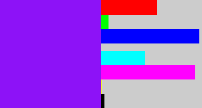 Hex color #8d12f7 - violet