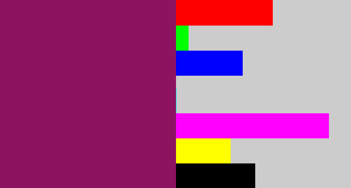 Hex color #8d1361 - reddish purple