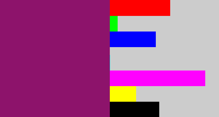 Hex color #8d136b - red violet