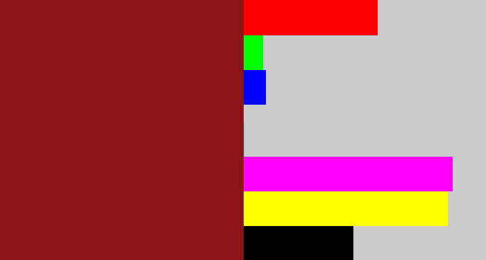 Hex color #8d1416 - brick red