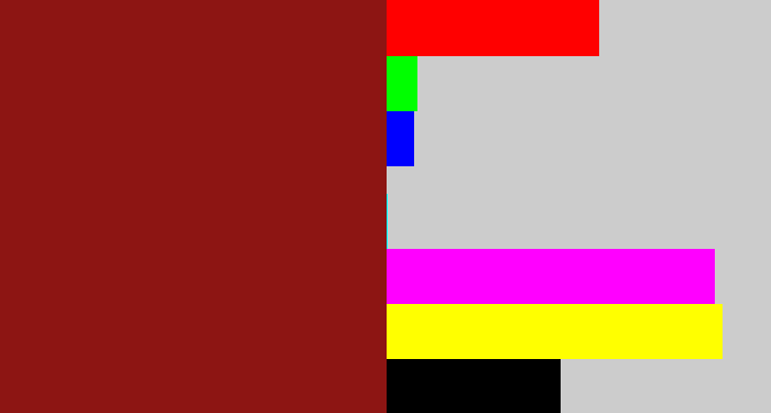 Hex color #8d1513 - brick red