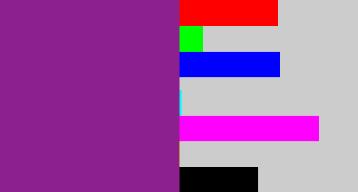 Hex color #8d208f - warm purple