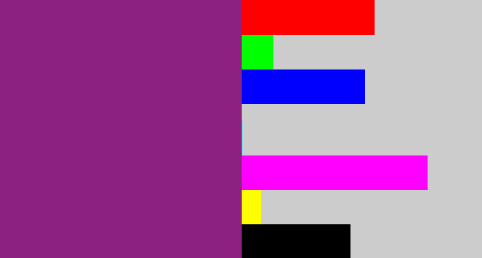 Hex color #8d2182 - warm purple