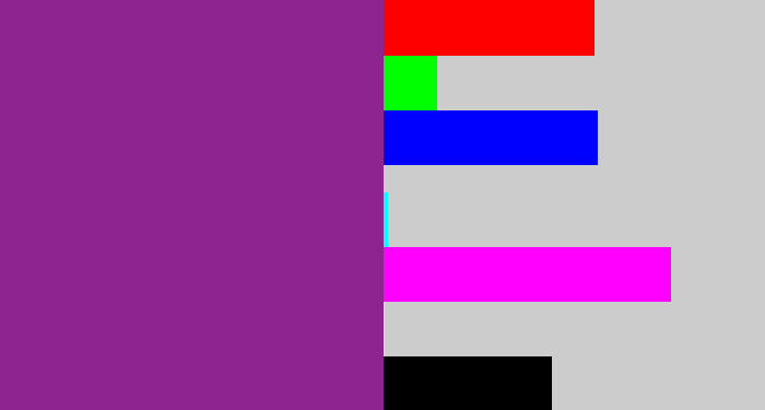 Hex color #8d248f - warm purple