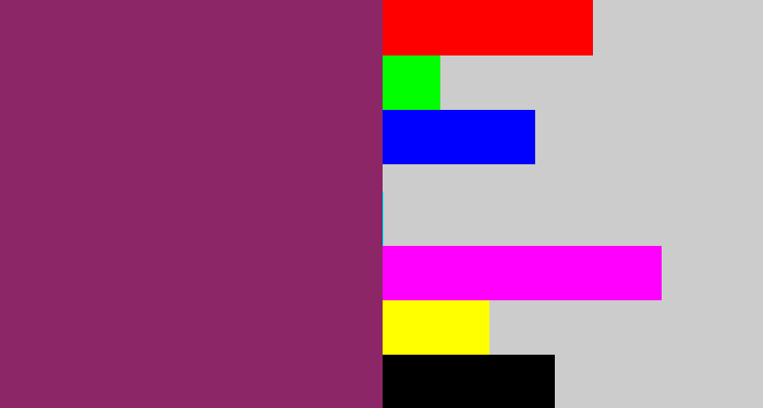 Hex color #8d2666 - darkish purple
