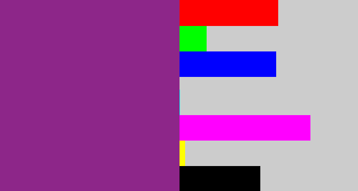 Hex color #8d2689 - warm purple
