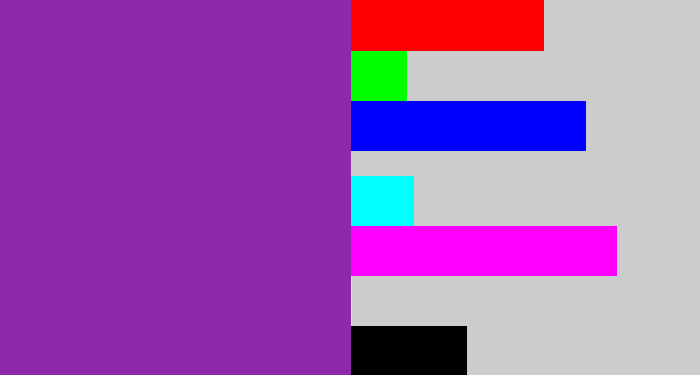 Hex color #8d29ab - purple